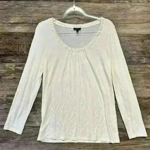 Talbots Tops - Talbots Collar Long Sleeve Blouse Cream Size Large